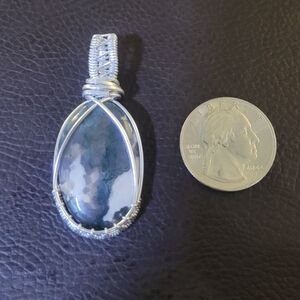Elegant Silver Wire-Wrapped Pendant